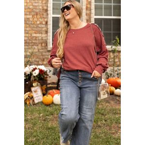 Plus Size Geometrisch Detail Pullover Truien