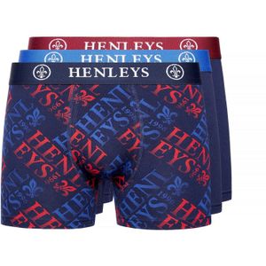 Henleys Heren Rutlers Assorted Designs Boxershorts (Set van 3) (Veelkleurig)
