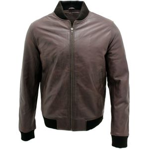 Varsity - Leren Bomberjack - Tijdloos - Nappaleer