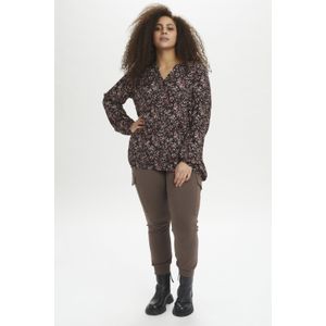 Blouse met lange mouwen Regular fit Black, Apple Butter Flower floral