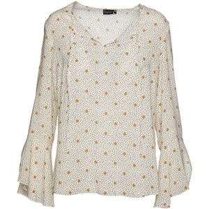 Losse Top - Bedrukte Stof - 100% Viscose - Ronde Halslijn - Lange Mouwen