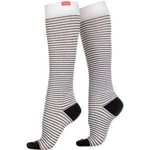 Katoenen 30-40 mmhg gegradueerde compressiesokken - Crème & Zwart