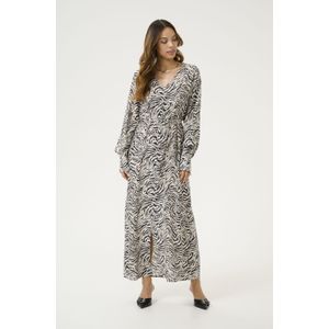 Kaffe - Jurk 'Jodie' - Grijs/Zwart - Jerseyjurk - V-hals - Lange Mouw