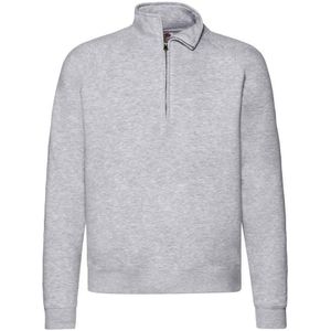 Fruit of the Loom Heren Premium Zip Neck Heather Sweatshirt (Heide Grijs)