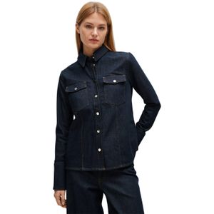 Boss Dames/Dames Stretch-Katoenen Denim Overhemd (Blauw)