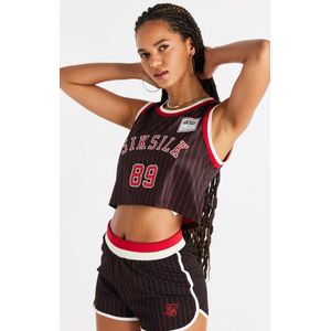 SikSilk - Basketball Cropped Vest - Zwart Rood - Vesten