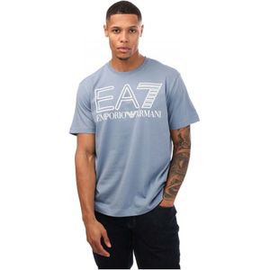 Heren Emporio Armani EA7 Logo Serie Oversized T-Shirt in Blauw