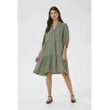 Tuniekjurk - Effen - Linnen - Gevoerde Zoom/Rand - Losse Pasvorm - Driekwart Mouw