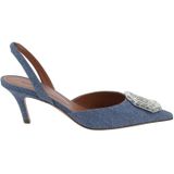 Amina Muaddi - Camelia Sling 60 - Pumps - Blauw - Nubuck