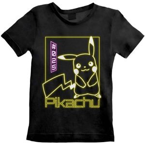 Pokemon Kinderen/Kinderen Pikachu Neon T-shirt (Zwart) - Maat 5-6J / 110-116cm