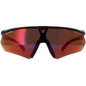 Adidas SP0027 01L matzwarte contrasterende spiegelrode zonnebril