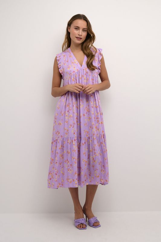 Jurk A-shape Lavender Flower multicolour