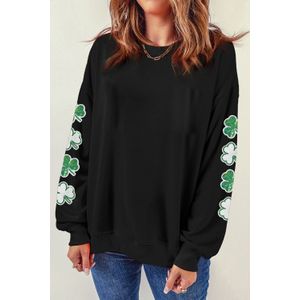 Pailletten Klaver Mouw Sweatshirt