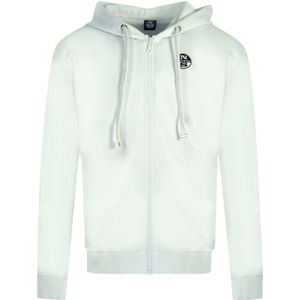 Witte hoodie met rits en North Sails-logo