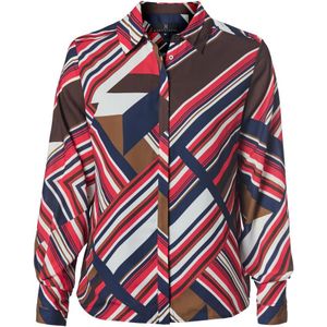 Jade - Print Blouse - Multi - Met Reverskraag - Rechte Pasvorm