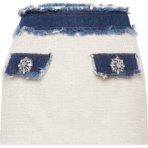 Philipp Plein, Dames, Rokken, Wit, Maat: S Denim,