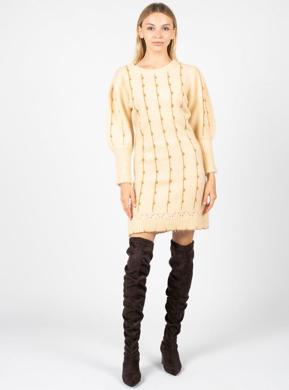 Silvian Heach - Gebreide Midi-jurk - Beige