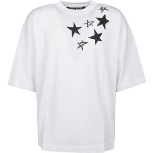 Palm Angels - Vallende Sterren Overlogo - T-shirt - Wit - Oversized