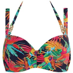 Marlies Dekkers Swim Voorgevormde Halter Bikinitop Hula Haka Rood/oranje/donkerblauw - Maat 85F