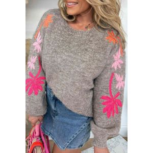 Geborduurd Palmboom Sweater