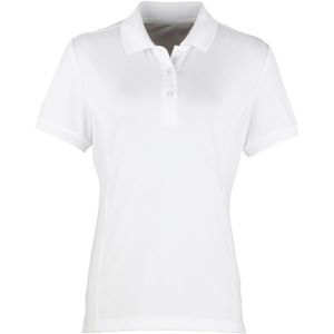 Premier Dames/dames Coolchecker korte mouw Pique Polo T-Shirt (Wit)