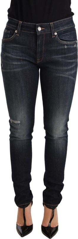 Dolce & Gabbana Dames Blauwe Wash Slim Skinny Denim Katoen Stretch Jeans