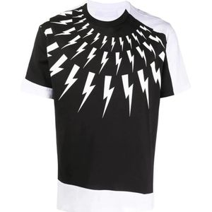 Neil Barrett Lightning Bolt bedrukt T-shirt in wit