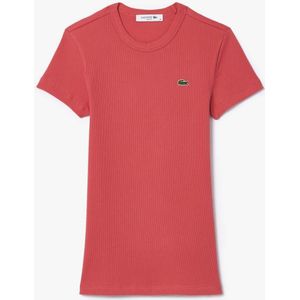 Lacoste - Slim Fit - T-shirt - Rood - Geribd Katoen