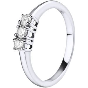 Ring Trilogy bezet met diamanten 0,24 Cts Claws White Gold 18 Karaat