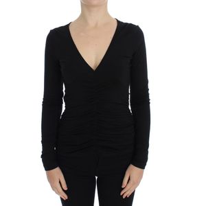 Versace Jeans Vrouwen Zwarte Stretch Sweater met lange mouwen