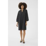 CULTURE - Nedia - Jurk - Zwart - A-lijn - Katoen - Knielengte