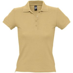SOLS Vrouwen/dames Mensen Pique Korte Mouw Katoenen Poloshirt (Zand) - Maat M