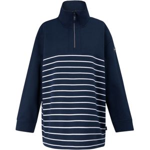 Regatta Dames/Dames Bayletta Sweatshirt met Halve Plooi (Marine / Wit)