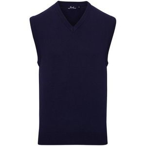 Premier Heren gebreid mouwloos sweatvest (Marine)