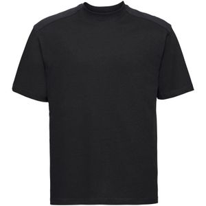 Russell Europa Heren Werkkleding Korte Mouwen Katoenen T-Shirt (Zwart)