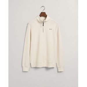 Gant Waffle Texture Sweater Met Halve Rits Voor Heren, Crème - Maat S