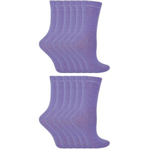 12 paar katoenen effen kleurrijke casual kindersokken - Lila