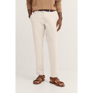 Chino Broek - Ecru - Met Steekzakken en Ritssluiting - Tapered Fit