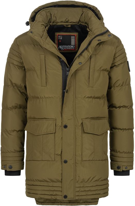 Alessandro Salvarini heren winterjas AS285 met teddyvoering en afneembare capuchon
