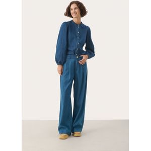 Casual Broek - Medium Blue Denim - 55% Katoen, 45% Lyocell (TENCEL™)