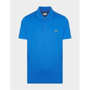 Men's Lacoste Regular Fit Polyester Cotton Polo Shirt in Royal Blue