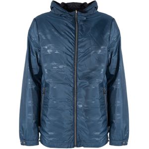 Geox - Omkeerbare Jas met Capuchon - Blauw - Heren - Polyester