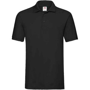 Fruit of the Loom Heren Premium Katoenen Piqué Poloshirt (Zwart)