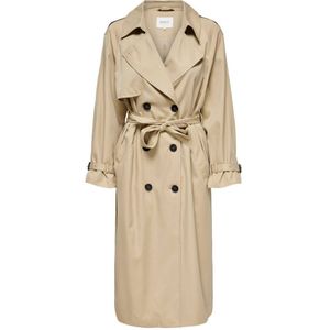 ONLY Trenchcoat Jas ONLCHLOE Met Ceintuur Beige - Maat XS