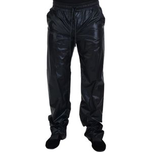 Dolce & Gabbana - Broeken - Zwart - Nylon - Elegante Zwarte Designer Broek