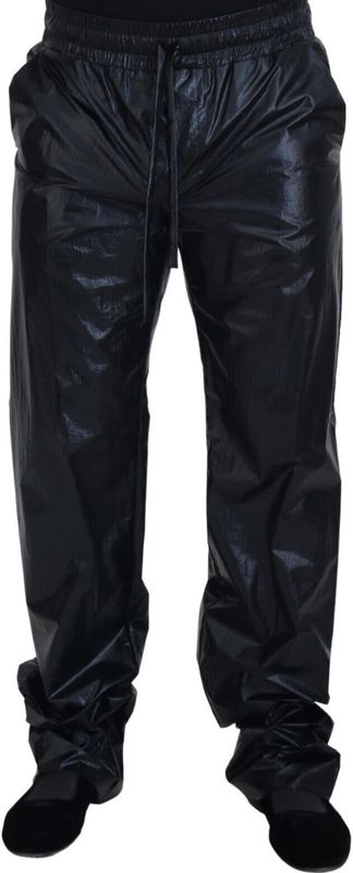 Dolce & Gabbana - Broeken - Zwart - Nylon - Elegante Zwarte Designer Broek