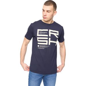 Crosshatch Heren Squarebox T-Shirt (Navy)
