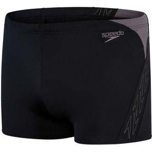 Heren Speedo Hyper Boom Splice Aqua Shorts in Zwart Grijs