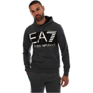 Men's Emporio Armani EA7 Large Logo Hoody In Grey - Maat 2XL