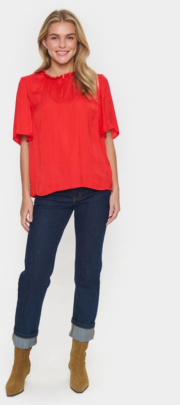 SAINT TROPEZ - Blouse 'Briana' - Vuurrood - Blouseshirt